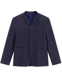 Giorgio Armani - Jacquard-Woven Collarless Blazer - Lyst