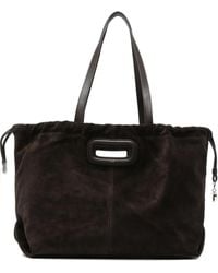 Maje - Bolso shopper de ante con asa superior - Lyst