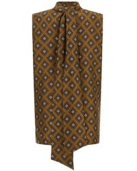 Alberto Biani - Tie-Print Lavallière-Neck Top - Lyst