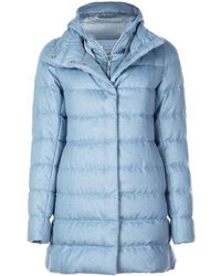 Herno Doudoune mi-longue à capuche - Bleu