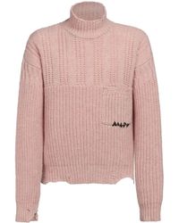 Marni - Gerafelde Trui Met Geborduurd Logo - Lyst