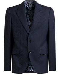 Etro - Wollen Blazer Met Jacquard - Lyst