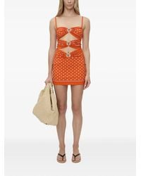 Christopher Esber - Ruched Orbit Bandana-Print Mini Dress - Lyst