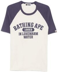 A Bathing Ape - Logo-Print Raglan-Sleeve T-Shirt - Lyst