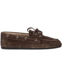 Miu Miu - Tie-Detail Suede Loafers - Lyst
