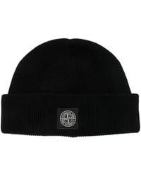 Stone Island - Gerippte N100102 Beanie Aus Bio-Baumwolle - Lyst
