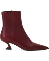 Lanvin - Enkellaarzen Met Sculpturale Hak En Puntige Neus - Lyst