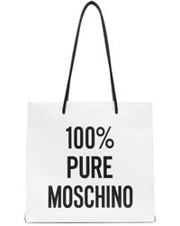 Moschino - Logo-print Leather Tote Bag - Lyst