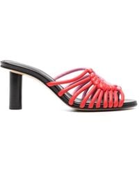 JW Anderson - Woven Heeled Leather Plot Sandals - Lyst