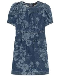 Marco Bologna - Floral-Print Puff-Sleeve Mini Dress - Lyst