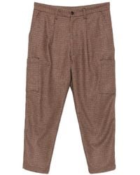 Eleventy - Houndstooth-Pattern Tapered Trousers - Lyst