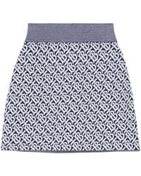 Burberry - Tb Logo Wool Skirt - Lyst