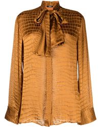 Versace - Camisa con efecto de piel de cocodrilo - Lyst