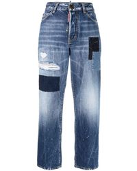 DSquared² - Paint-splatter Straight-leg Jeans - Lyst