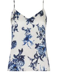 L'Agence - Floral Spaghetti-Strap Top - Lyst