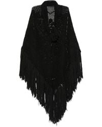 Chiara Is - Fringed Crochet-Knit Cape - Lyst