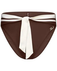 KARL LAGERFELD - Signature Contrast-Trim Bikini Bottoms - Lyst