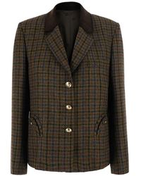 Blazé Milano - Blazer Shelley À Carreaux En Laine Vierge - Lyst