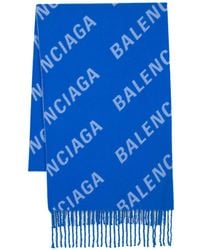 Balenciaga - Logo-jacquard Wool Scarf - Lyst