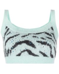 Alessandra Rich - Crystal Zebra Stripe Crop Top - Lyst