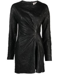 Zadig & Voltaire - Robe courte Rixina en cuir à fronces - Lyst