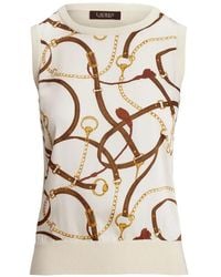 Ralph Lauren - Belt-Print Sleeveless Top - Lyst