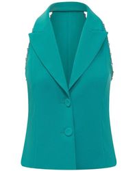 Pinko - Bead-Trimmed Halterneck Waistcoat - Lyst