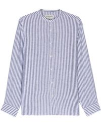 Officine Generale - Striped Linen Blend Shirt - Lyst
