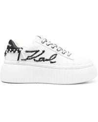 Karl Lagerfeld - Logo-embroidered Low-top Platform Sneakers - Lyst