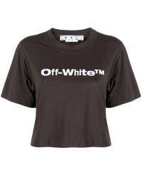 Off-White c/o Virgil Abloh - Camiseta corta con logo estampado - Lyst