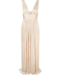 Maria Lucia Hohan - Pleated V-neck Silk Gown - Lyst