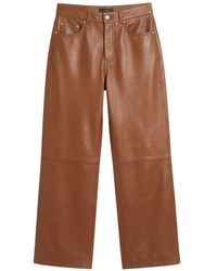 Haikure - Leather Wide-Leg Trousers - Lyst