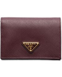 Prada - Saffiano Leather Compact Wallet - Lyst