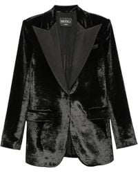 Dondup - Crushed-Velvet Peaked-Lapels Blazer - Lyst