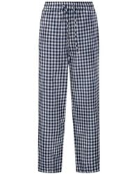 DUNST - Checked Drawstring Trousers - Lyst