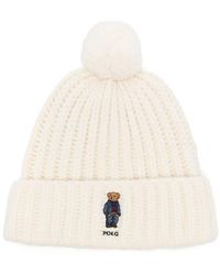 Polo Ralph Lauren - Polo Bear Ribbed Pom-Pom Beanie - Lyst