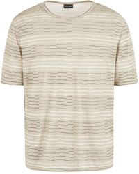 Giorgio Armani - Striped Linen T-shirt - Lyst