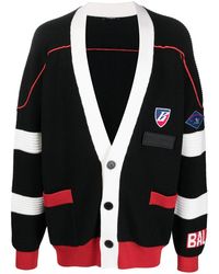 Balmain - Logo-Patch V-Neck Cardigan - Lyst