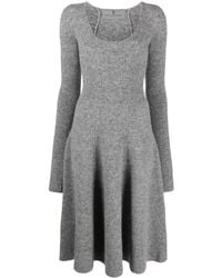 Ermanno Scervino - Ribbed-knit Flared Midi Dress - Lyst