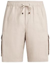 Brunello Cucinelli - Linen Cargo Shorts - Lyst