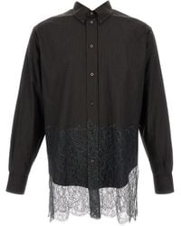 Fendi - Pinstripe Lace-Trim Shirt - Lyst