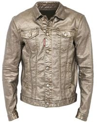 DSquared² - Metallic-Effect Logo-Patch Jacket - Lyst