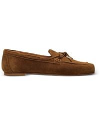Aeyde - Bow-Detail Suede Loafers - Lyst