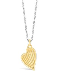 Dower & Hall - 18Kt Geelgoud Vermeil Halsketting Met Hartvormige Hanger - Lyst