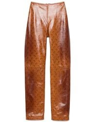 Marine Serre - Moon-Print Leather Trousers - Lyst