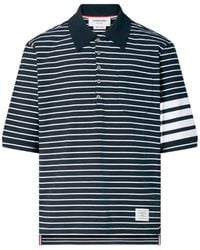 Thom Browne - 4-Bar Striped Polo Shirt - Lyst