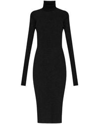 Jil Sander - Ribbed High-Neck Midi Dress - Lyst
