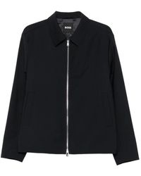 BOSS - Zip-Up Collared Jacket - Lyst