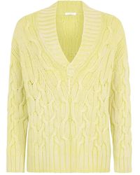 Malo - Cable-Knit V-Neck Sweater - Lyst