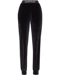 Philipp Plein - Logo-Waistband Velvet Track Pants - Lyst
